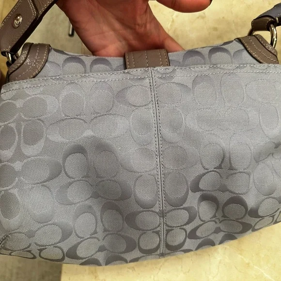 RARE Coach Y2K Soho Signature Purple Shoulder Bag F15203 Purple/Grey